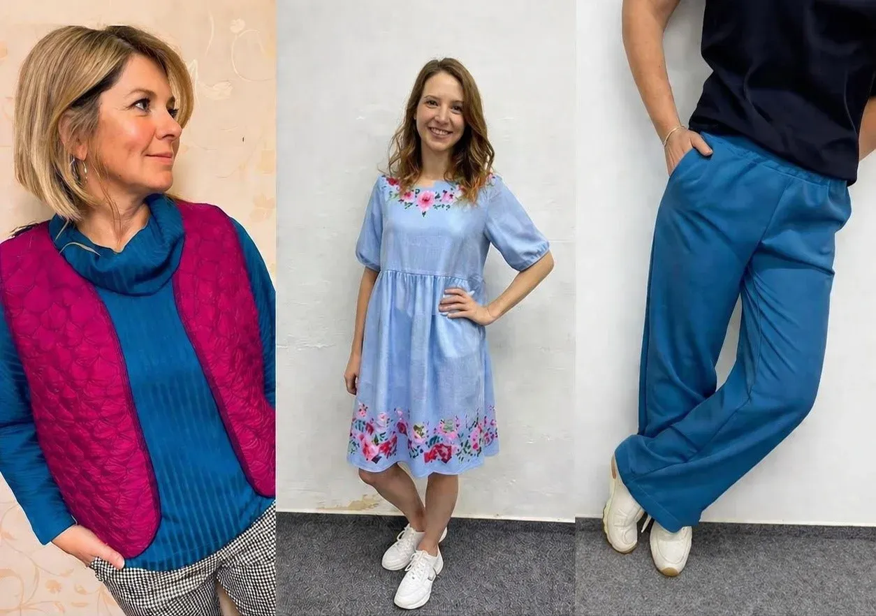 Kurz šití pro mírně pokročilé - výrobky absolventek